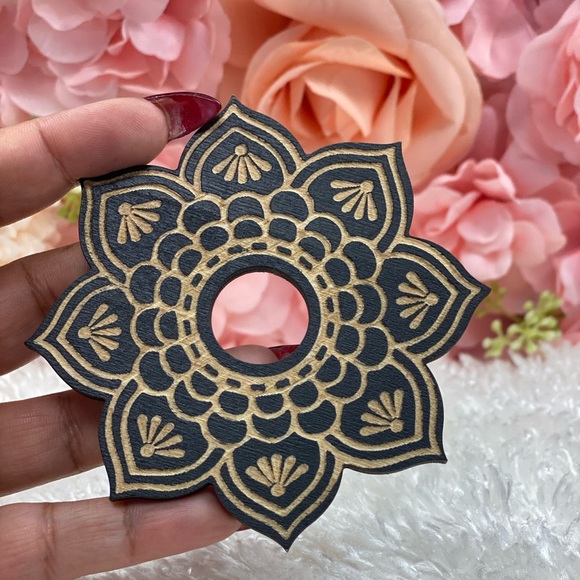 Hand Crafted Other - Wood Floral Laser Sphere Holder #43 (ONLY $3 W/PURCHASE)